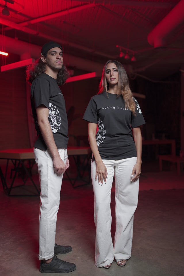 Augeo Puella Printed Black and White T-shirt